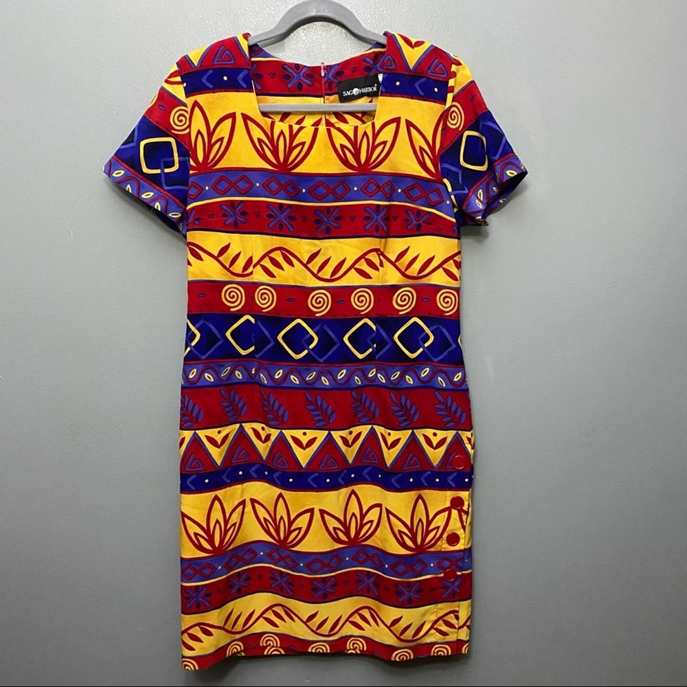 Sag Harbor multi color Malaysia vintage dress